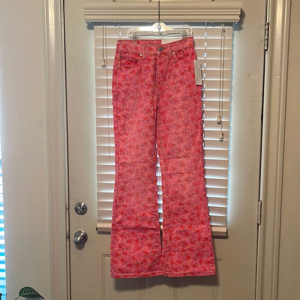 High-rise flare pink/rose jeans